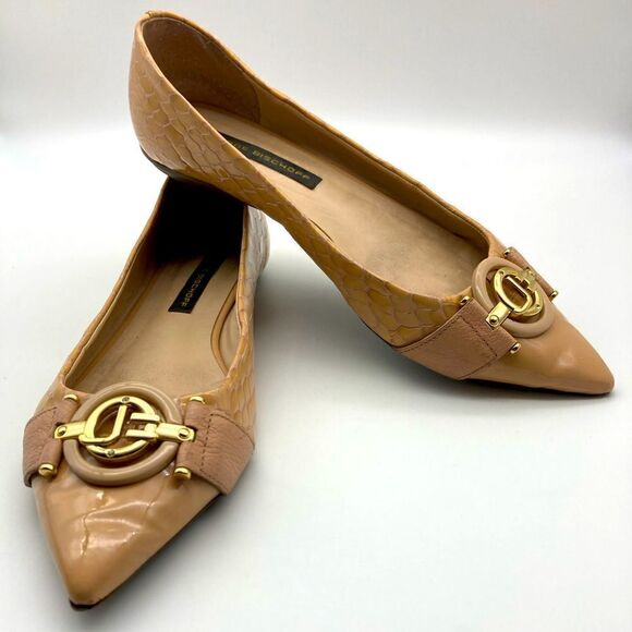Jorge Bischoff Patent Leather Beige Flats Size 7 - Picture 2 of 12